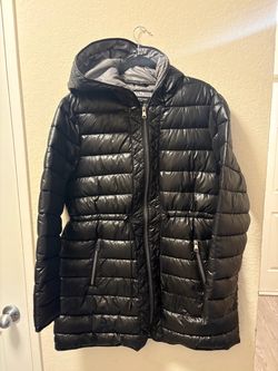 Kenneth Cole Black Puffer Coat with Hood