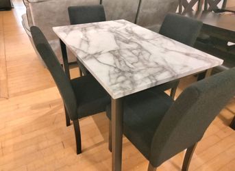 Tedd small five piece dining set only $399. Easy finance option. Same-day delivery.