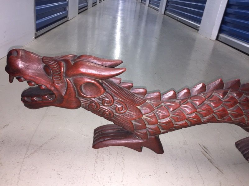 Asian wood-carved dragon