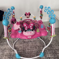  Disney Baby MINNIE MOUSE PeekABoo Baby Activity Center Jumper with 8 Toys, Lights & Sounds, 360-Degree Seat. 