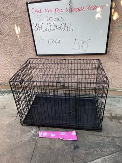 Black Wire Pet Cage 36x22x24 Two Doors