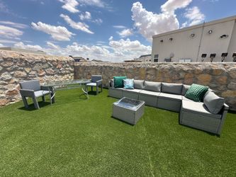 10 piece outdoor gray modern set dining table two wicker rattan chair ms sectional furniture yard