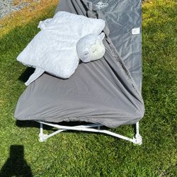 Kids Folding Camping Bed With Pillow And Cover Sheet 