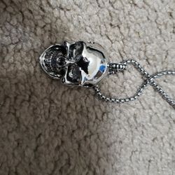 Men's Skull Pendant Necklace Gothic Punk Biker Style 