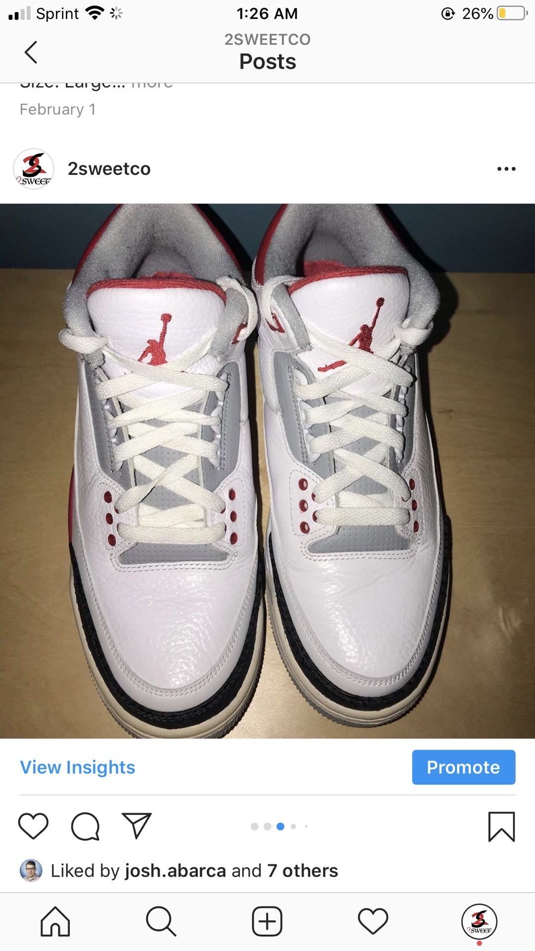 Air Jordan 3 Fire Red size 8