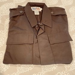 New! Men's Brown Military Field Jacket/Shirt