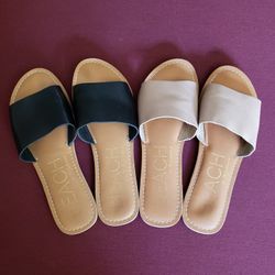 BEACH by Matisse Leather Slides - Sz 9
