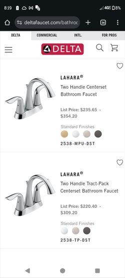 4 Total Bathroom Sink Faucets! Delta / Allen And Roth Brand New In Box! Matte Black, Brushed Nickel, Chrome! 