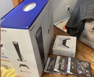 Sony PlayStation 5 PS5 Console Disc Version 3 Games + 1 Controller Bundle