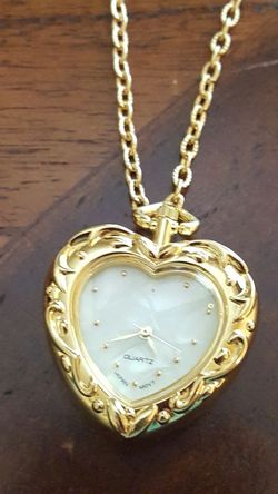 36" long gold clock chain Unisex