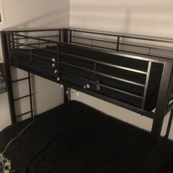 Metal Bunk Bed (black) (twin And Full) 