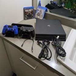 PlayStation PS4 Pro 1TB With 2 Controllers 2 Games Like Now Everything Works Great 👍