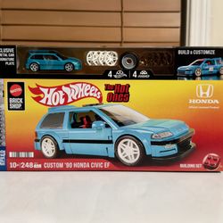 Mattel Brick Shop Hot Wheels Custom '90 Honda Civic EF Building Toy Kit 248pc