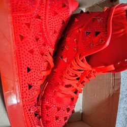 Red Spiked Glitter HighTops
