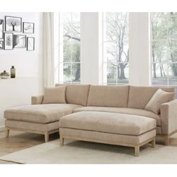 Caspian Fabric Sectional with Ottoman Retail $1,899