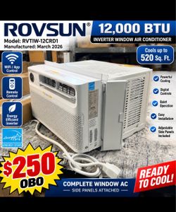 ROVSUN 12,000 BTU Inverter Window AC – WiFi – 520 Sq Ft – Energy Star