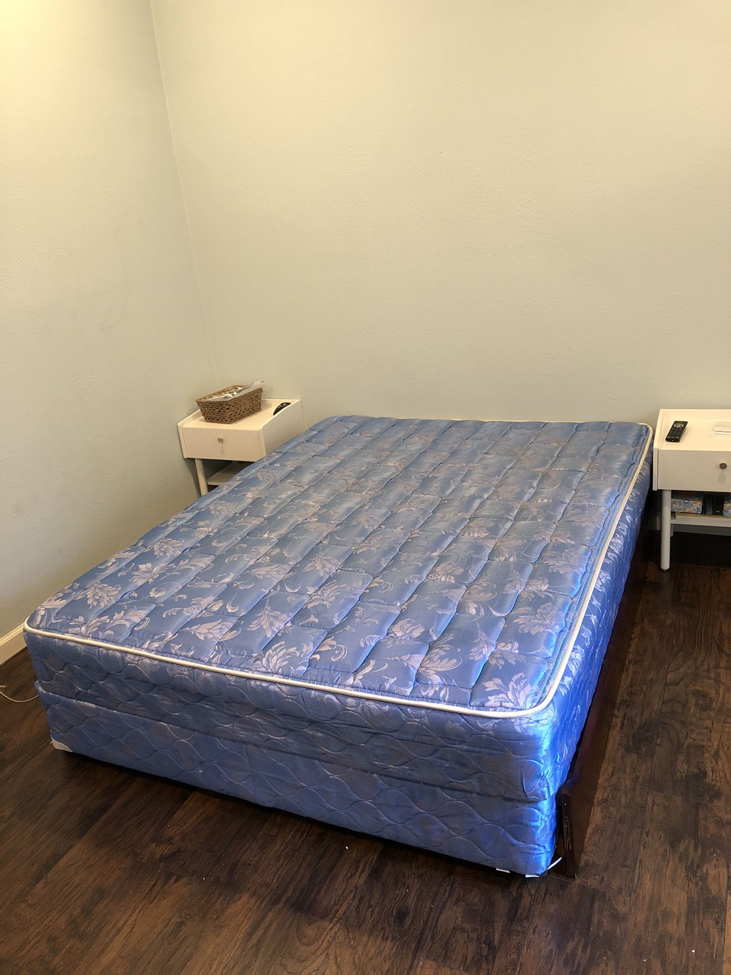 Queen Mattress plus box spring.