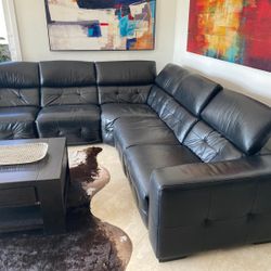 Black Leather Sofa