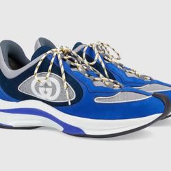 Men's Gucci Low Top Leather, Suede and Fabric Sneakers