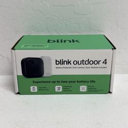 Blink Outdoor 4 – Wireless smart security camera, two-year battery life, 1080p HD day and infrared night live view, two-way talk. Sync Module Core inc