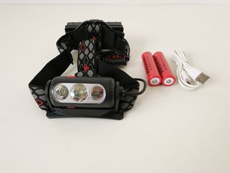 USB Rechargeable T6 COB LED Headlamp White/Red/Green Light 3X LED Hunting Headlight Battery