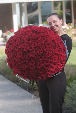 Large Fresh Red Rose Bouquet