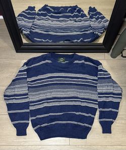 Vintage 1990s Jantzen Embroidered Striped Abstract Cardigan Pullover