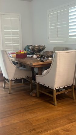 Dining Table with Upholstered Chairs