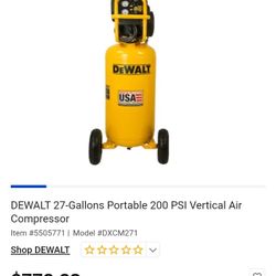 DEWALT 27 gal. 200 PSI Portable Vertical Electric Air Compressor