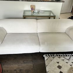 White Beige Couch 