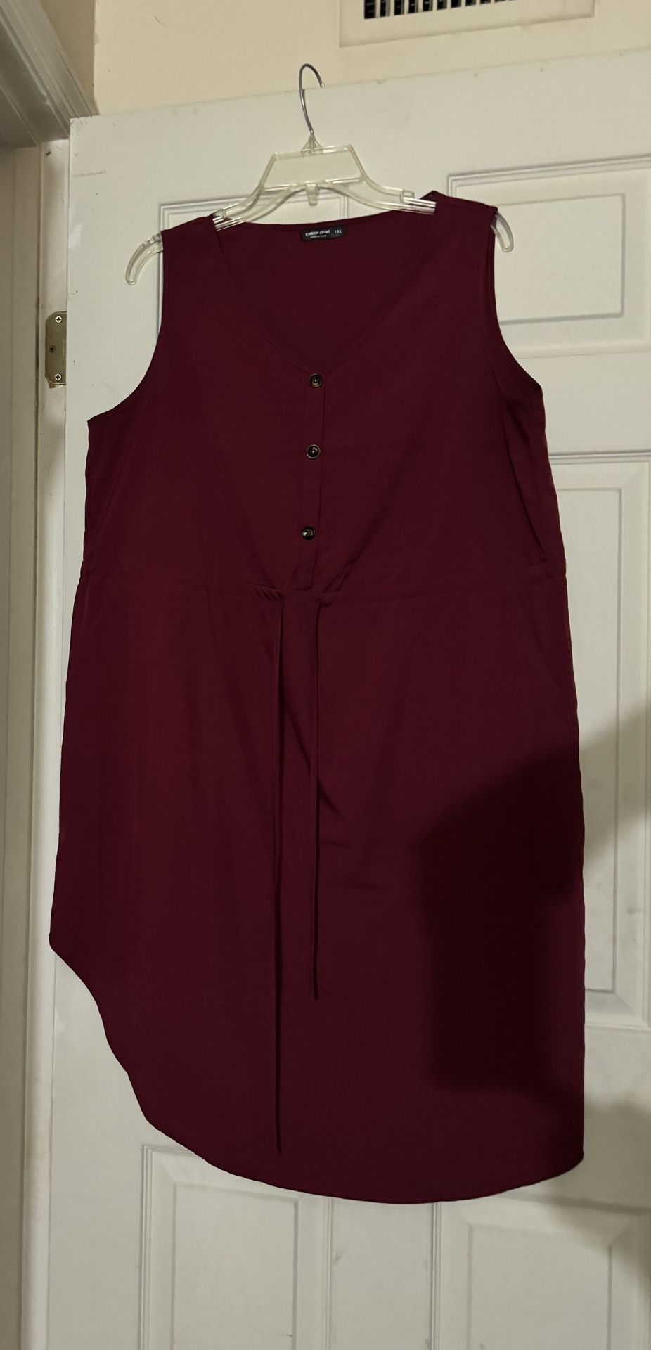 Maroon Vneck Dress