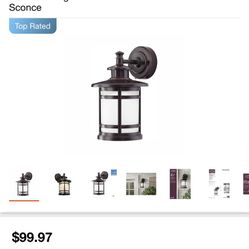 Home Decorators Collection Oil-Rubbed Bronze Motion Sensor Outdoor Integrated LED Wall Lantern Sconce
