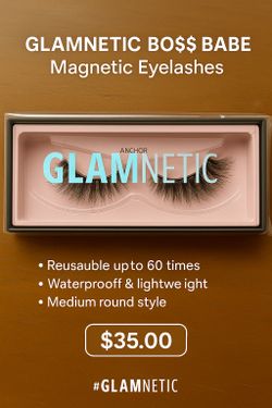 Glamnetic Bo$$ Babe Magnetic Eyelashes – Reusable Up to 60x – Waterproof & Lightweight – Medium Round Style