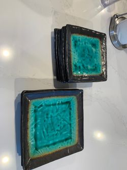 NEW teal porcelain dishes