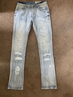 FWRD Denim Rhinestone Distressed Jeans