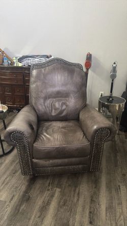 Aged Gray Alligator Sofa and Recliner