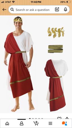 Adult Men’s Medium M Roman Toga costume plus Sword Dagger