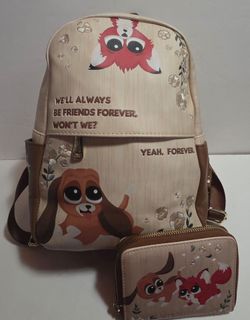 Loungefly fox and hound backpack And Wallet used 2 times 2pc