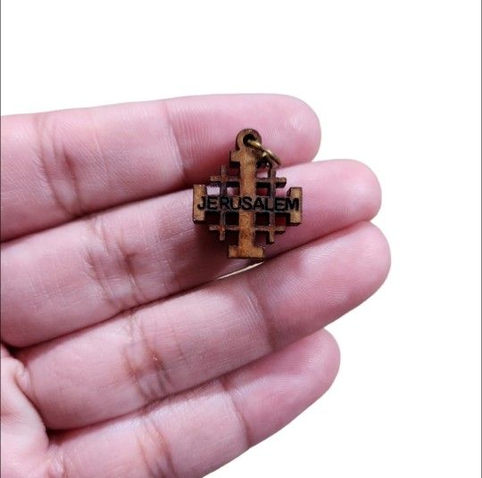 Wooden Jerusalem Charm Pendant