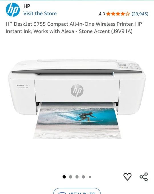 HP DeskJet 3755 All-in-One Wireless Printer,  White And Grey *FREE DELIVERY*