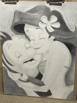 Little Mermaid + Flounder 18” x 24”