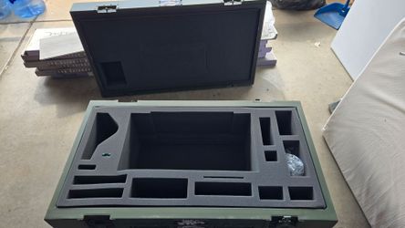 2 Green metal storage containers