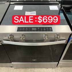 Whirlpool 30 in. 5-Burners - In Electric Range in Fingerprint Resistant - Used