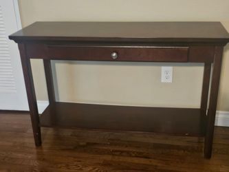 Dark Wood Console Table with Drawer