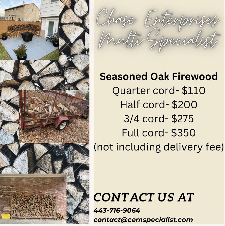 Seasoned Oak Firewood ! 