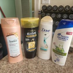 Suave, L'Oréal, Dove, H&S Shampoos