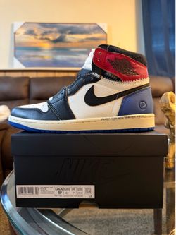 Jordan 1 Retro High OG SP Fragment X Union LA Varsity Red Sport Royal 8.5