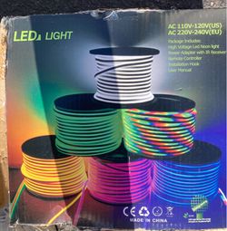 Neon Led Type AC 110-120V LED NEON Light Strip, Flexible/Waterproof/Dimmable/Multi-Colors/Multi-Modes LED Rope Light + 24 Keys Remote for Home/Garden/