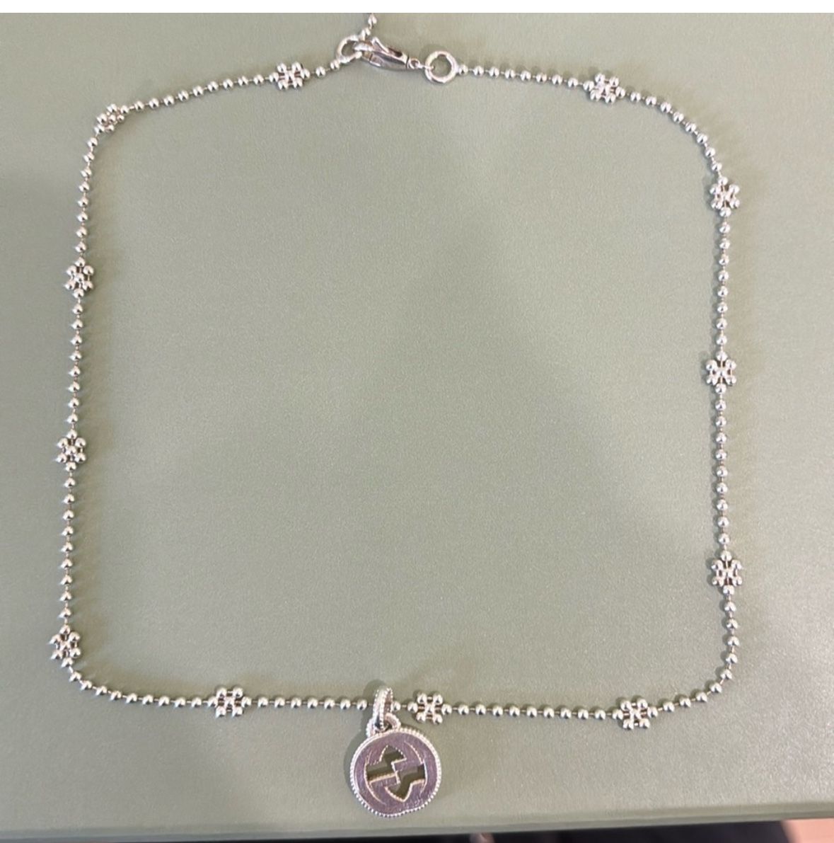 Gucci Monogram Necklace Silver
