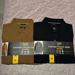 New Men’s Lee Medium Premium Select Canvas Utility Shirts Tan And Black 